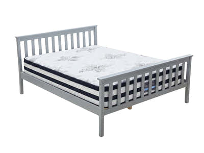 Hampshire Bed Frame Grey & Euro Top Mattress K34 - Double