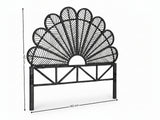 Rattan Headboard Peacock Black - Double