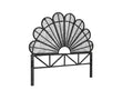 Rattan Headboard Peacock Black - Double