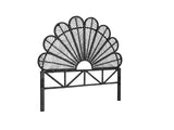 Rattan Headboard Peacock Black - Double