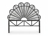 Rattan Headboard Peacock Black - Double