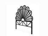 Rattan Headboard Peacock Black - Double