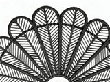 Rattan Headboard Peacock Black - Double