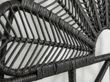 Rattan Headboard Peacock Black - Double