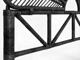 Rattan Headboard Peacock Black - Double