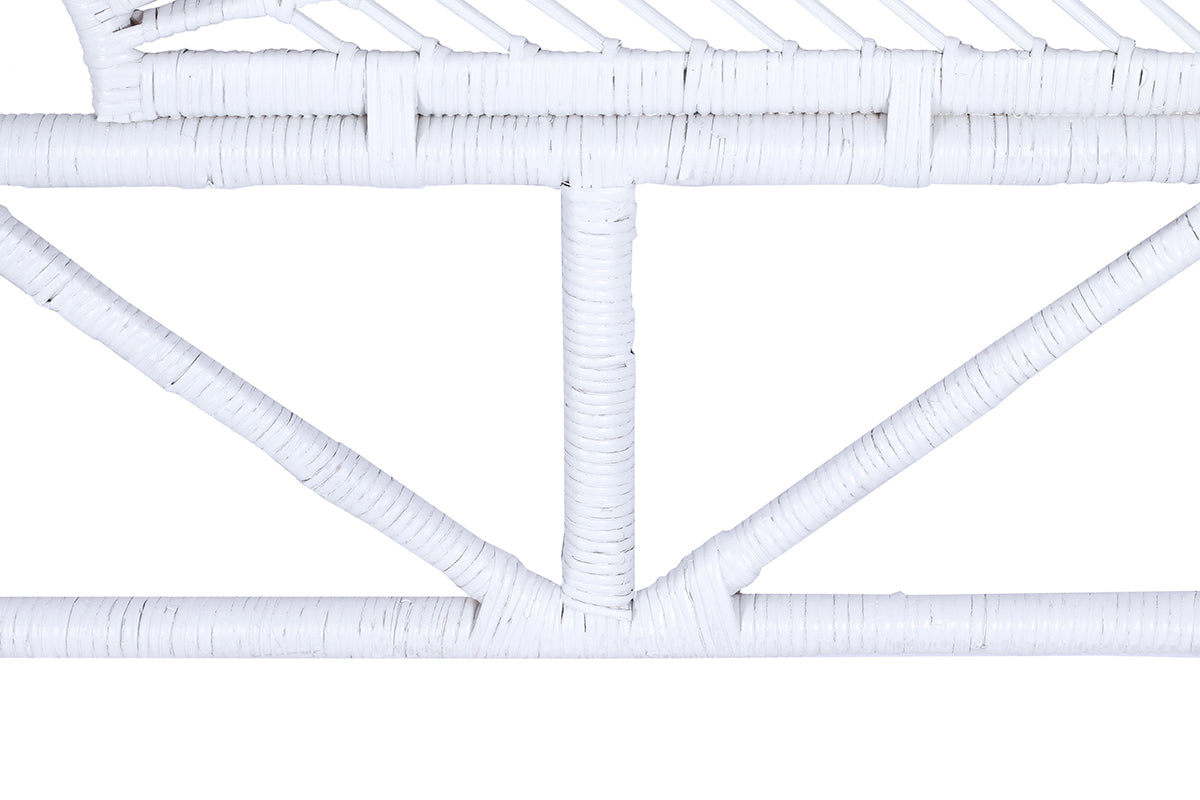 Rattan Headboard Peacock White - Queen