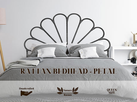 Rattan Bedhead Petal - Queen