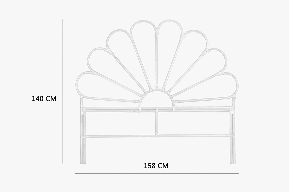 Rattan Bedhead Petal - Queen