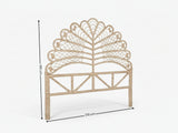 Rattan Headboard Leaf Natural - King