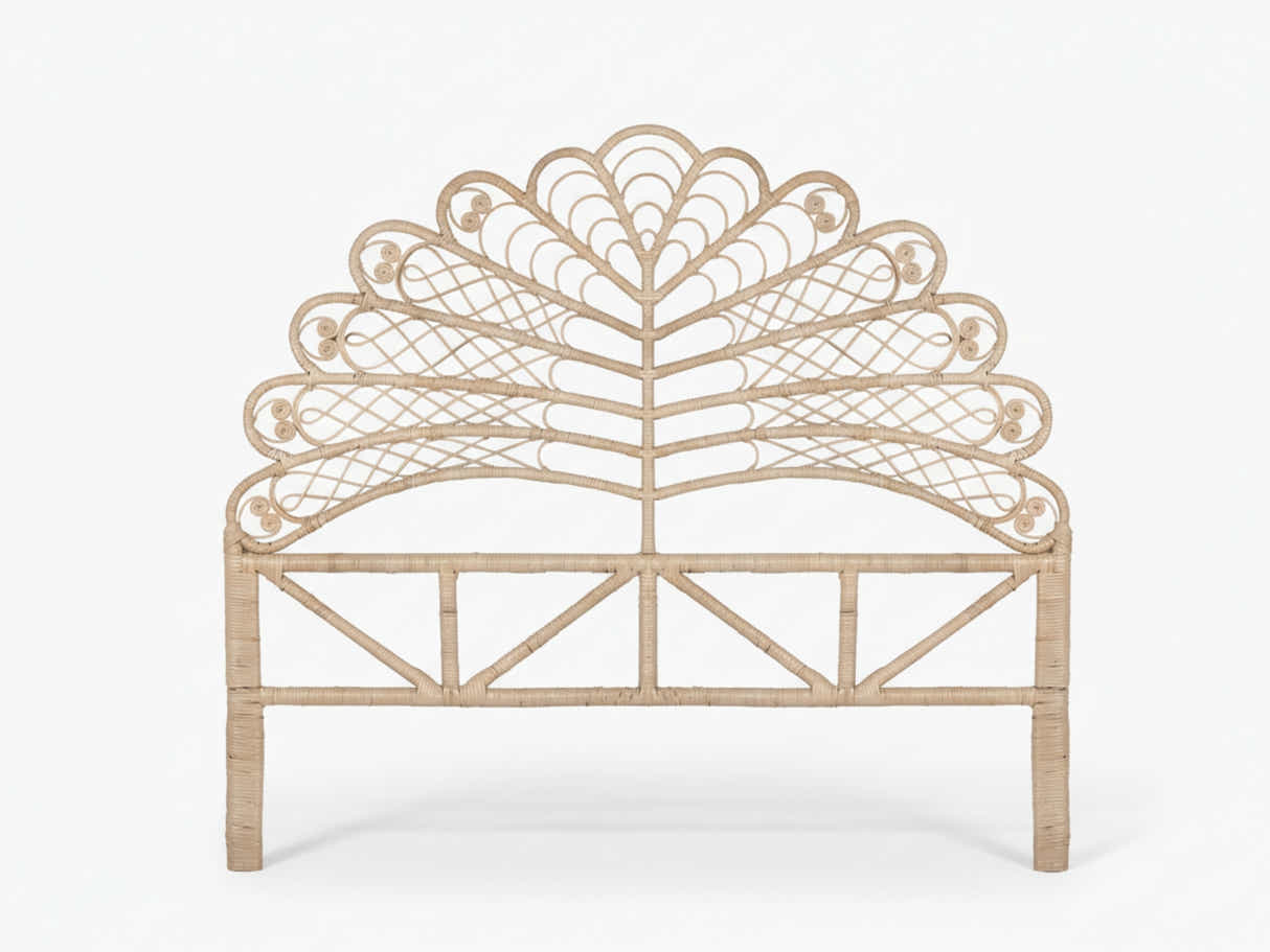 Rattan Headboard Leaf Natural - King