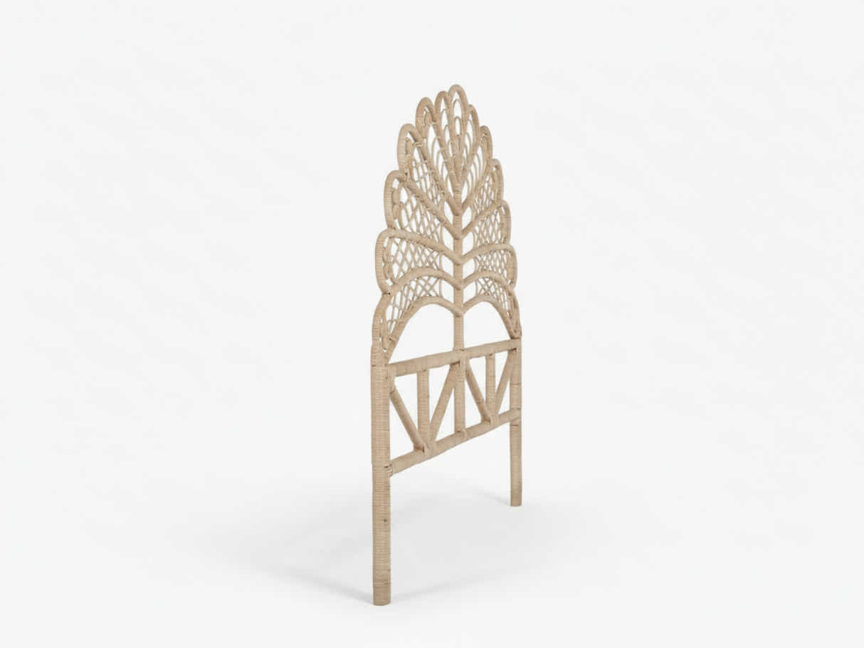 Rattan Headboard Leaf Natural - King