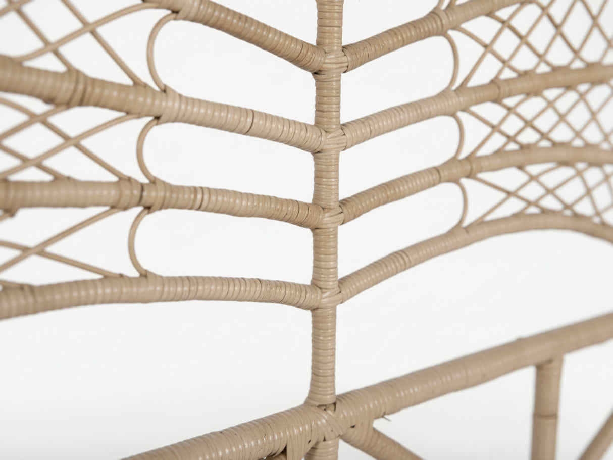 Rattan Headboard Leaf Natural - King