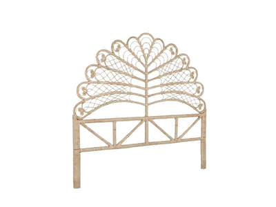 Rattan Headboard Leaf Natural - King
