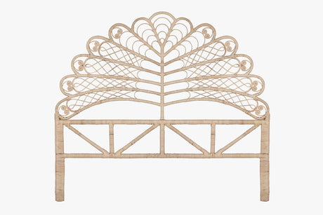 Rattan Headboard Leaf Natural - King