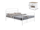 Darcy Bed White with Adelle Bedside Tables Combo - Queen