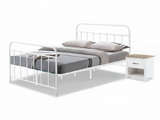 Darcy Bed White with Adelle Bedside Tables Combo - Queen