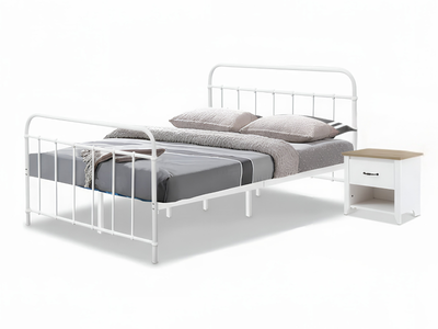 Darcy Bed White with Adelle Bedside Tables Combo - Queen