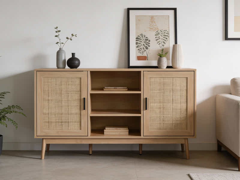 Naturlig Buffet Table with Shelves - 130 cm