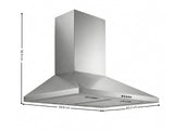 Midea 60 cm Canopy Rangehood Silver (No Duct)