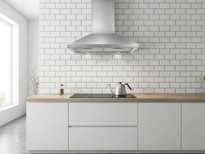 Midea 60 cm Canopy Rangehood Silver (No Duct)