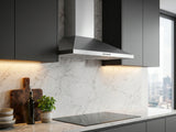 Midea 60 cm Canopy Rangehood Silver (No Duct)