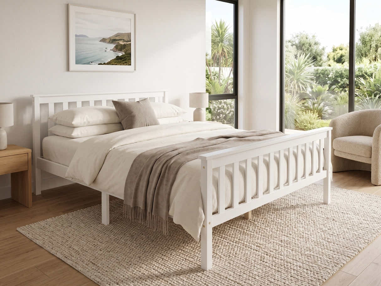 Hampshire Bed Frame White - Queen