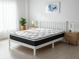 Hampshire Bed Frame White & Euro Top Mattress J32 - Queen (Combo)