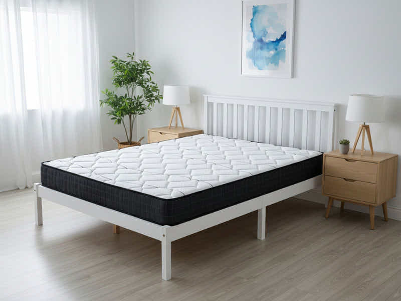 Hampshire Bed Frame White & Xclusive Pocket Spring Mattress X20 - Queen (Combo)