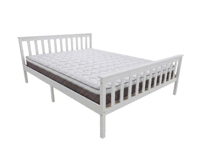 Hampshire Bed Frame White & MEM23 Mattress - Queen