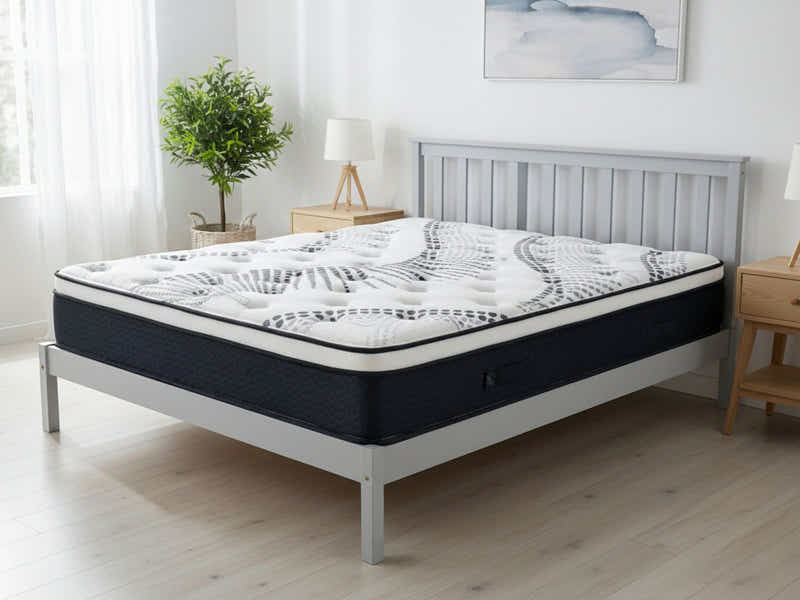 Hampshire Bed Frame Grey & Euro Top Mattress J32 – Queen (Combo)