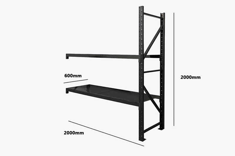 2-Layer Longspan Shelving Add-On Black – 2 M
