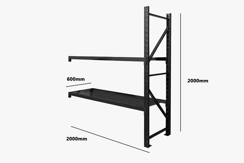 2-Layer Longspan Shelving Add-On Black – 2 M