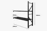 2-Layer Longspan Shelving Add-On Black – 2 M