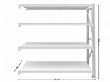4-Layer Longspan Shelving Add-On Grey White – 1.5 M