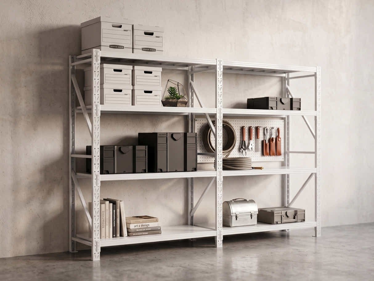 4-Layer Longspan Shelving Add-On Grey White – 1.5 M