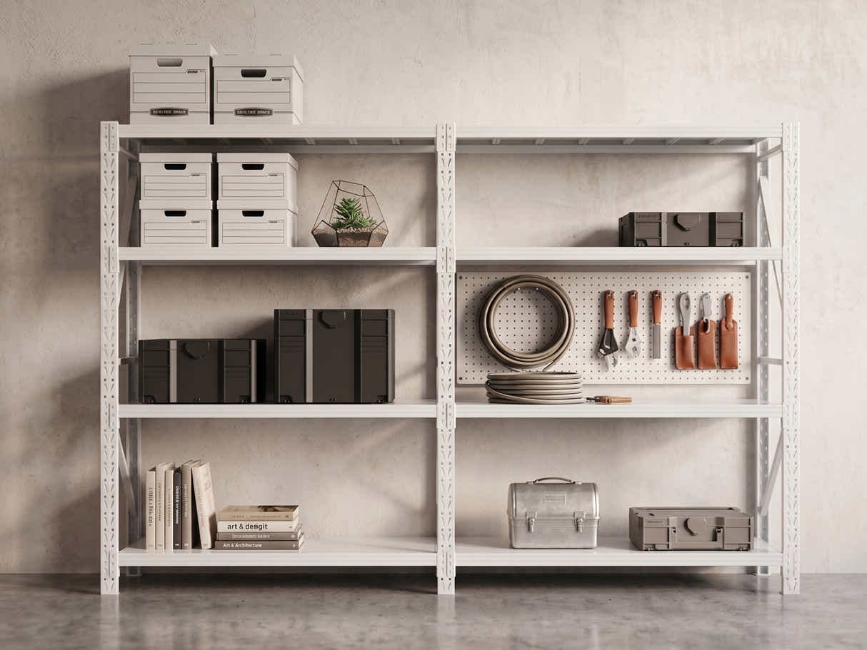 4-Layer Longspan Shelving Add-On Grey White – 1.5 M