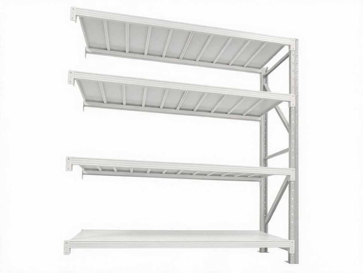 4-Layer Longspan Shelving Add-On Grey White – 1.5 M