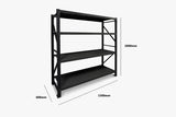 Longspan Shelving 1.5M - Main Bay 4 Layer Black