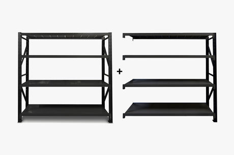 Longspan Shelving 1.5M - Add-on Bay 4 Layer Black