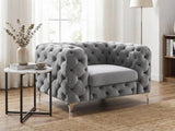 Adam Velvet Armchair - Grey