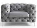 Adam Velvet Armchair - Grey
