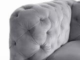 Adam Velvet Armchair - Grey