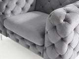 Adam Velvet Armchair - Grey