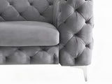 Adam Velvet Armchair - Grey
