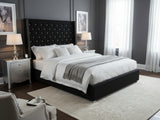 Aria Velvet Bed Frame Black - Queen