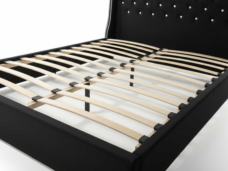 Aria Velvet Bed Frame Black - Queen