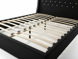 Aria Velvet Bed Frame Black - Queen