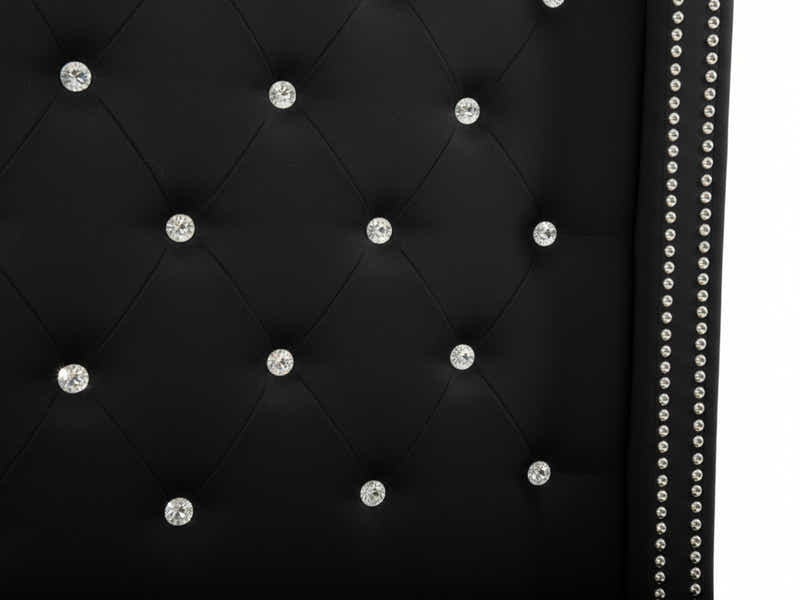 Aria Velvet Bed Frame Black - Queen