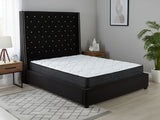 Aria Velvet Bed Frame Black & Xclusive Pocket Spring Mattress X20 Queen (Combo)