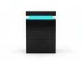 Glansig Bedside Table with LED Light - Piano Black